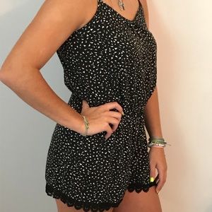 Black pattern romper